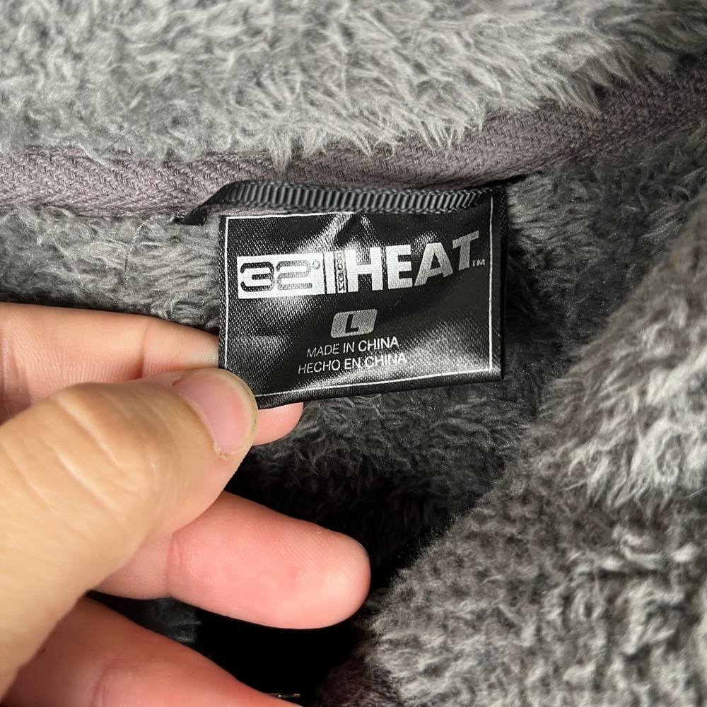 32 Degrees‎ Heat Womens Gray Faux Fur Fleece Full Zip Jacket Coat Large - Picture 3 of 8